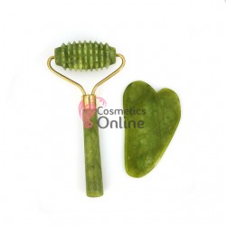 Piatra de jad pentru masaj Cod JD009DD Natural Verde Quart cu 2 piese